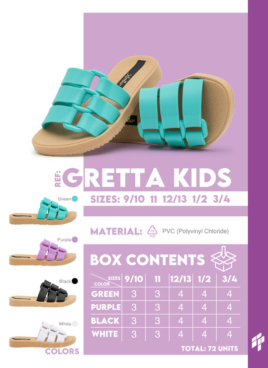 Gretta Kids - Black/Green/Purple/White