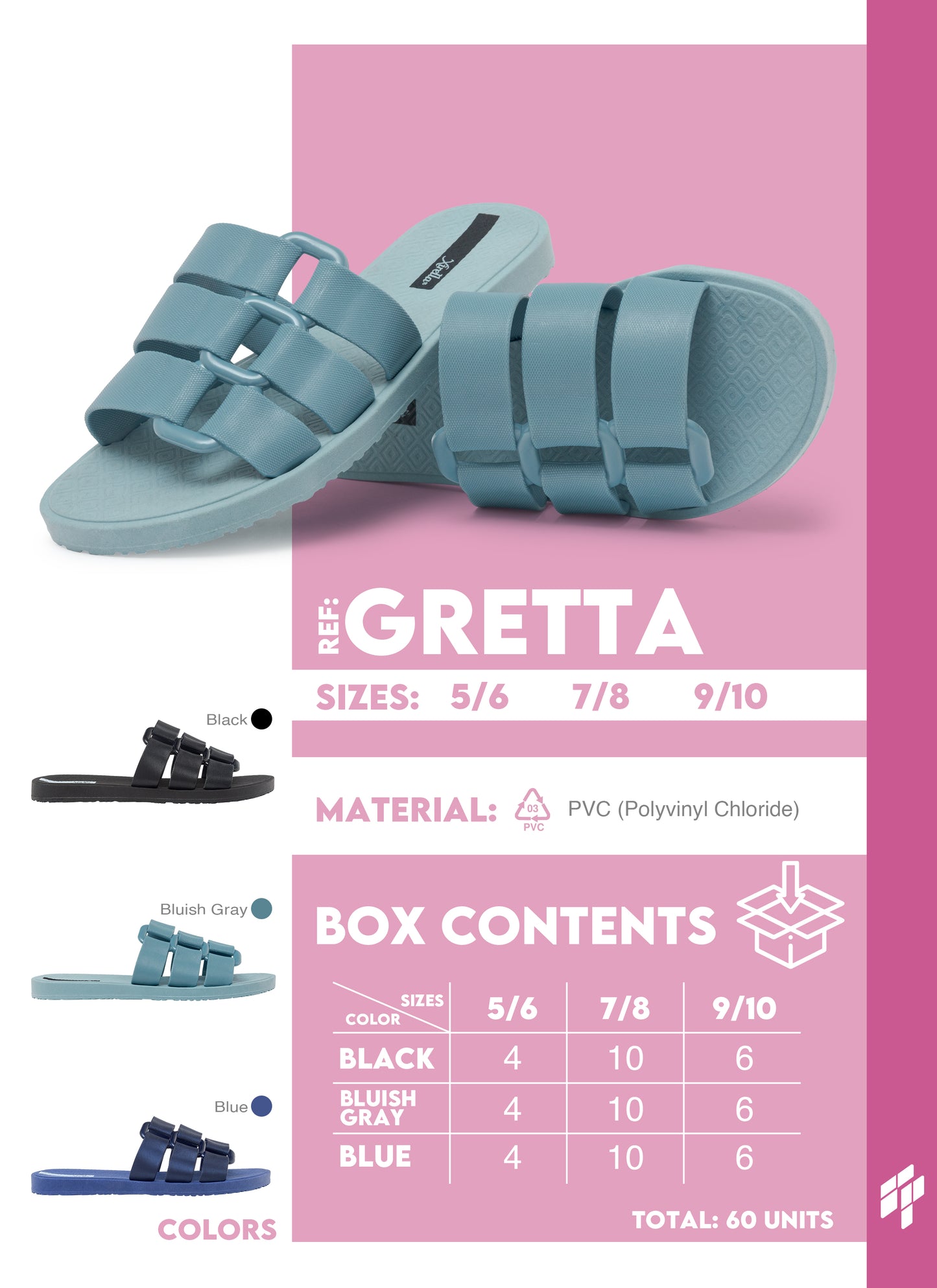 Gretta Women - Black/Pearl Blue/Teal