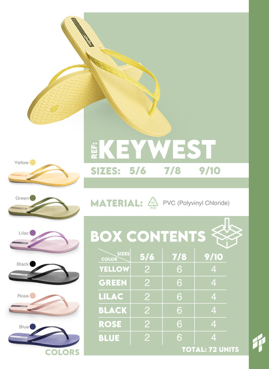 Key West Women - Black/Blue/Green/Pink/Purple/Yellow