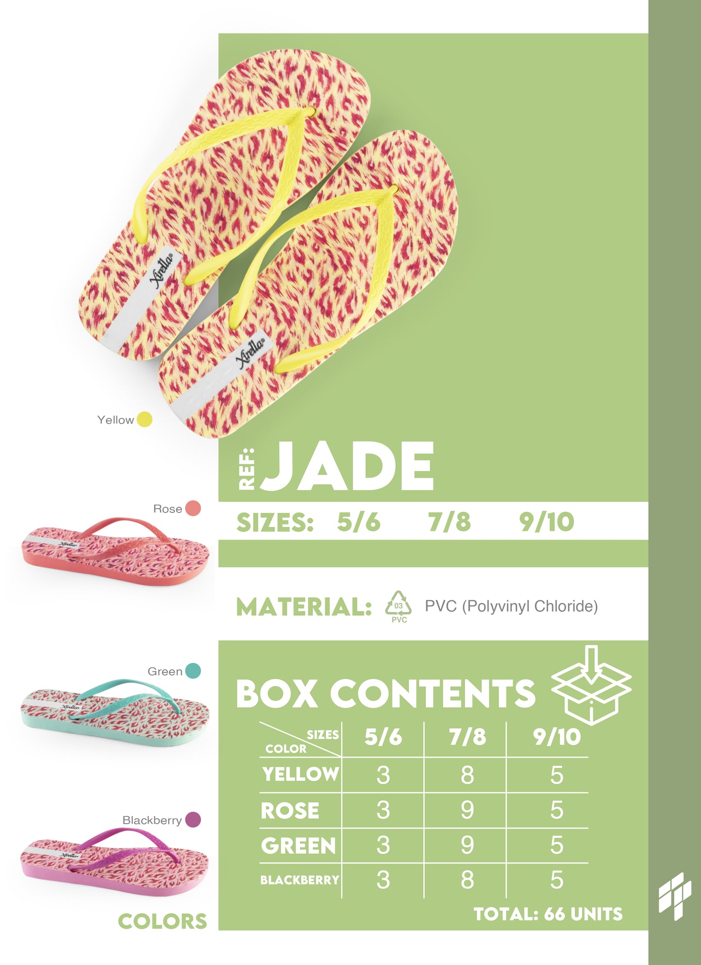 Jade Women - Hot Pink/Light Green/Purple/Yellow