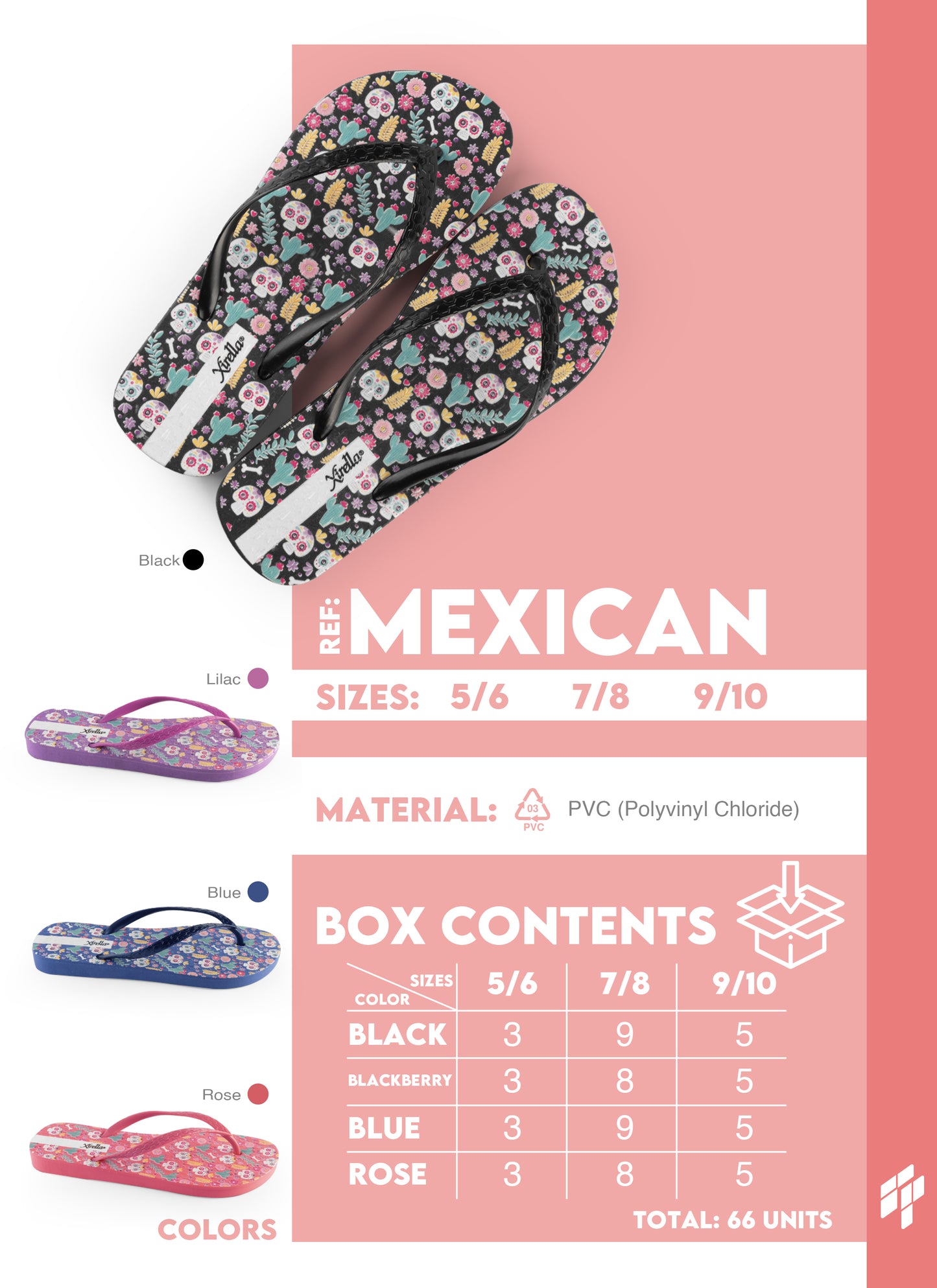 Mexican Women - Black/Blue/Pink/Purple