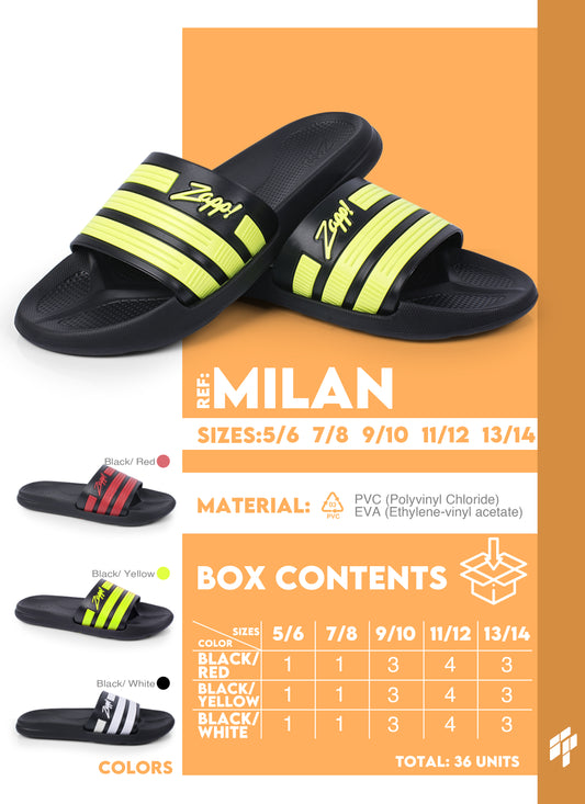 Milan Men - Black-Red/Black-White/Black-Yellow