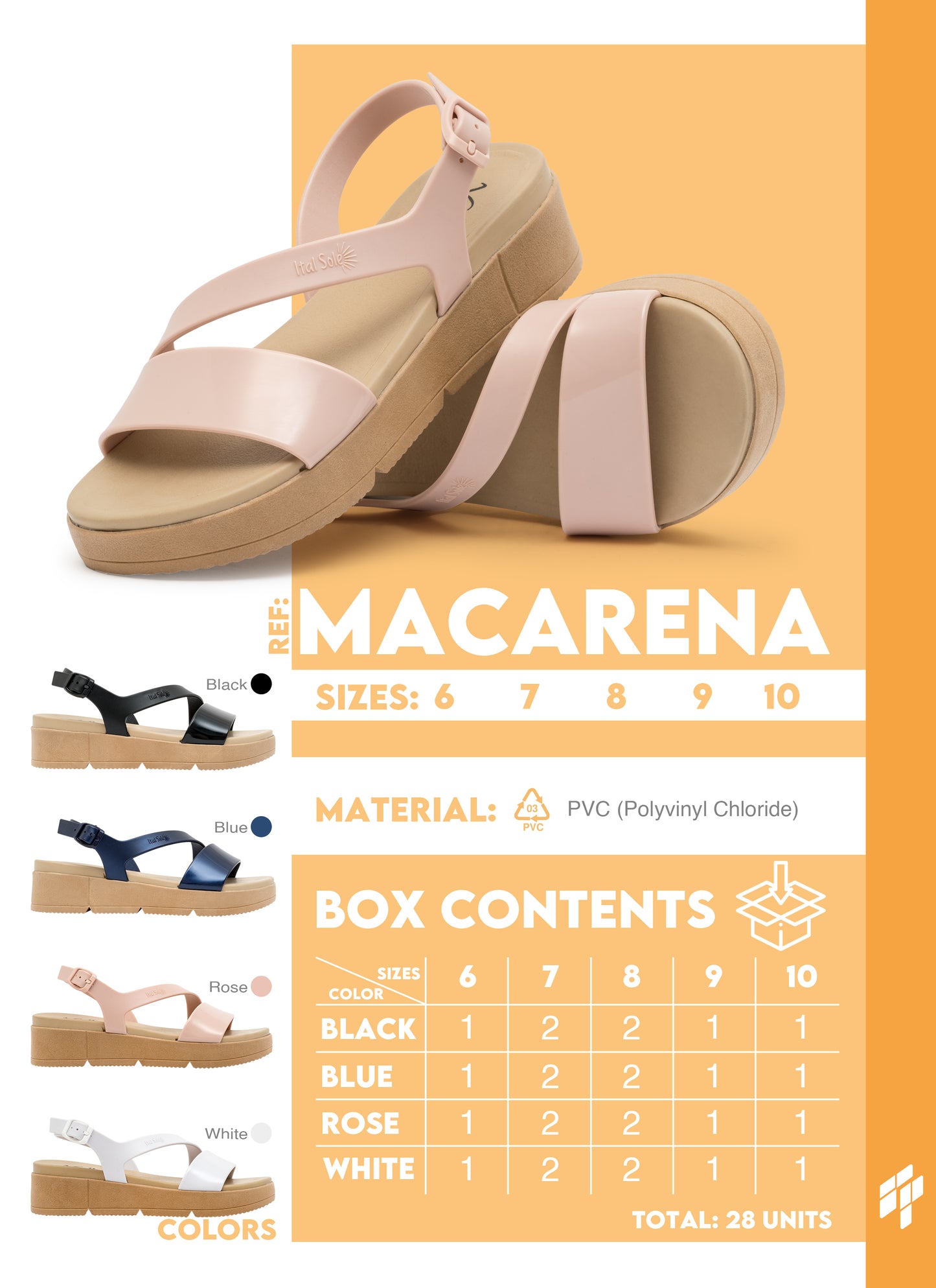 Macarena Women - Black/Pearl Blue/Pink/White