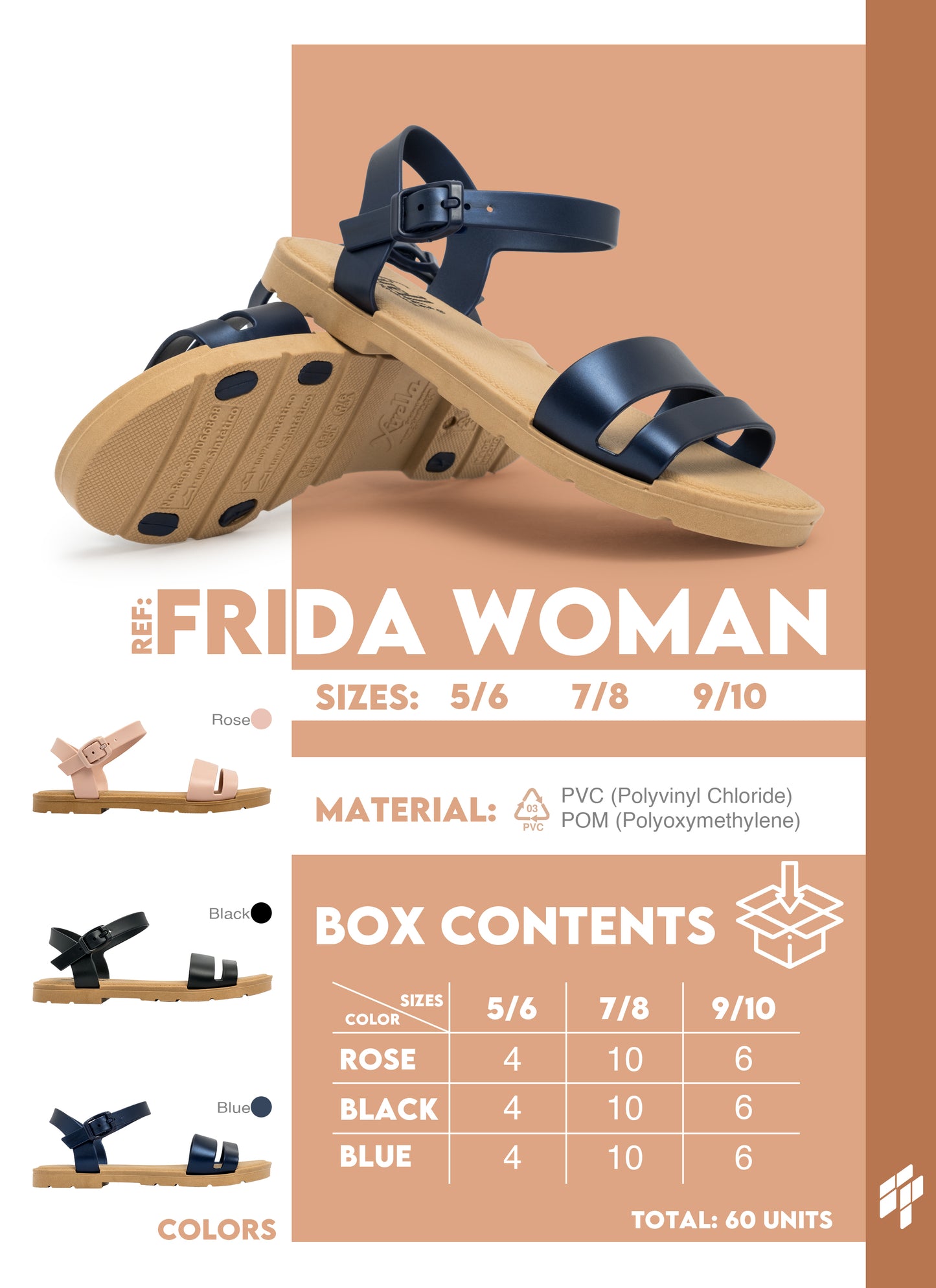 Frida Women - Black/Pearl Blue/Pink