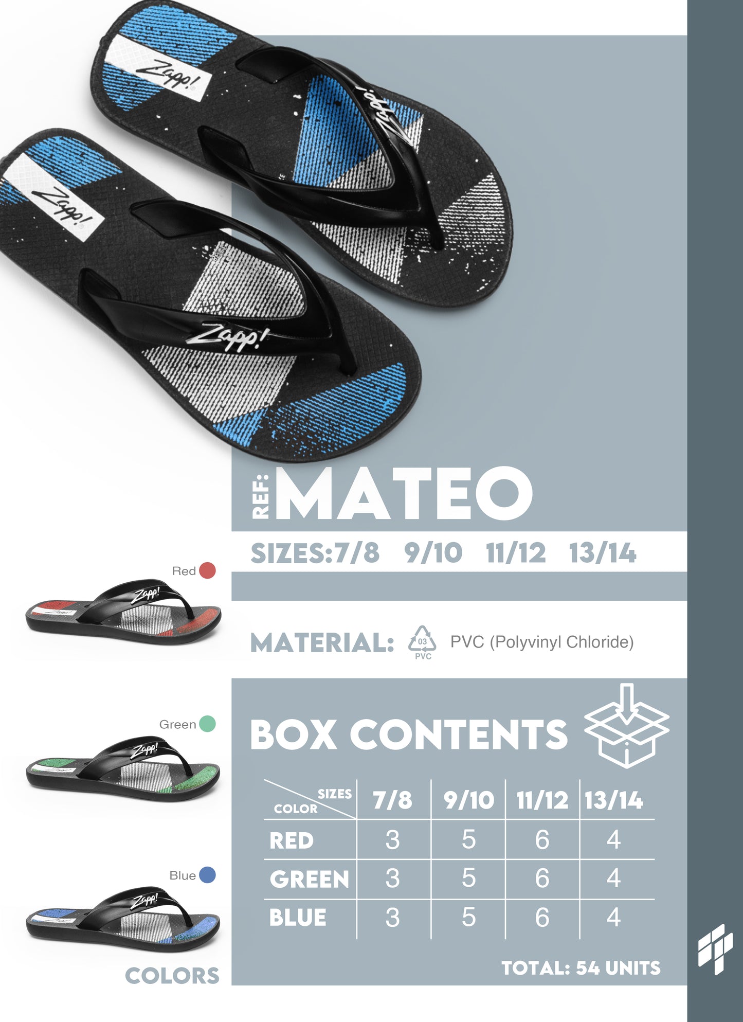 Mateo Men - Black-Blue/Black-Green/Black-Red