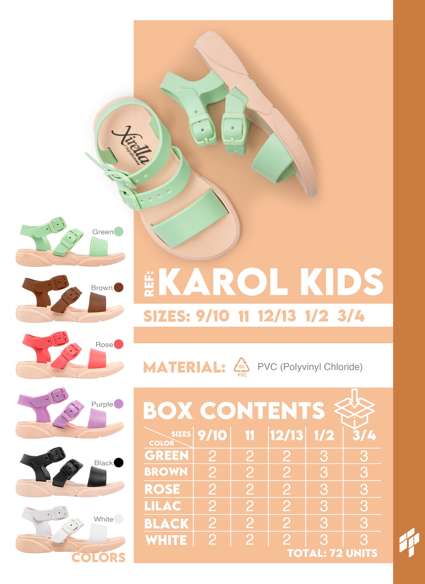 Karol Kids - Black/Camel/Green/Hot Pink/Purple/White