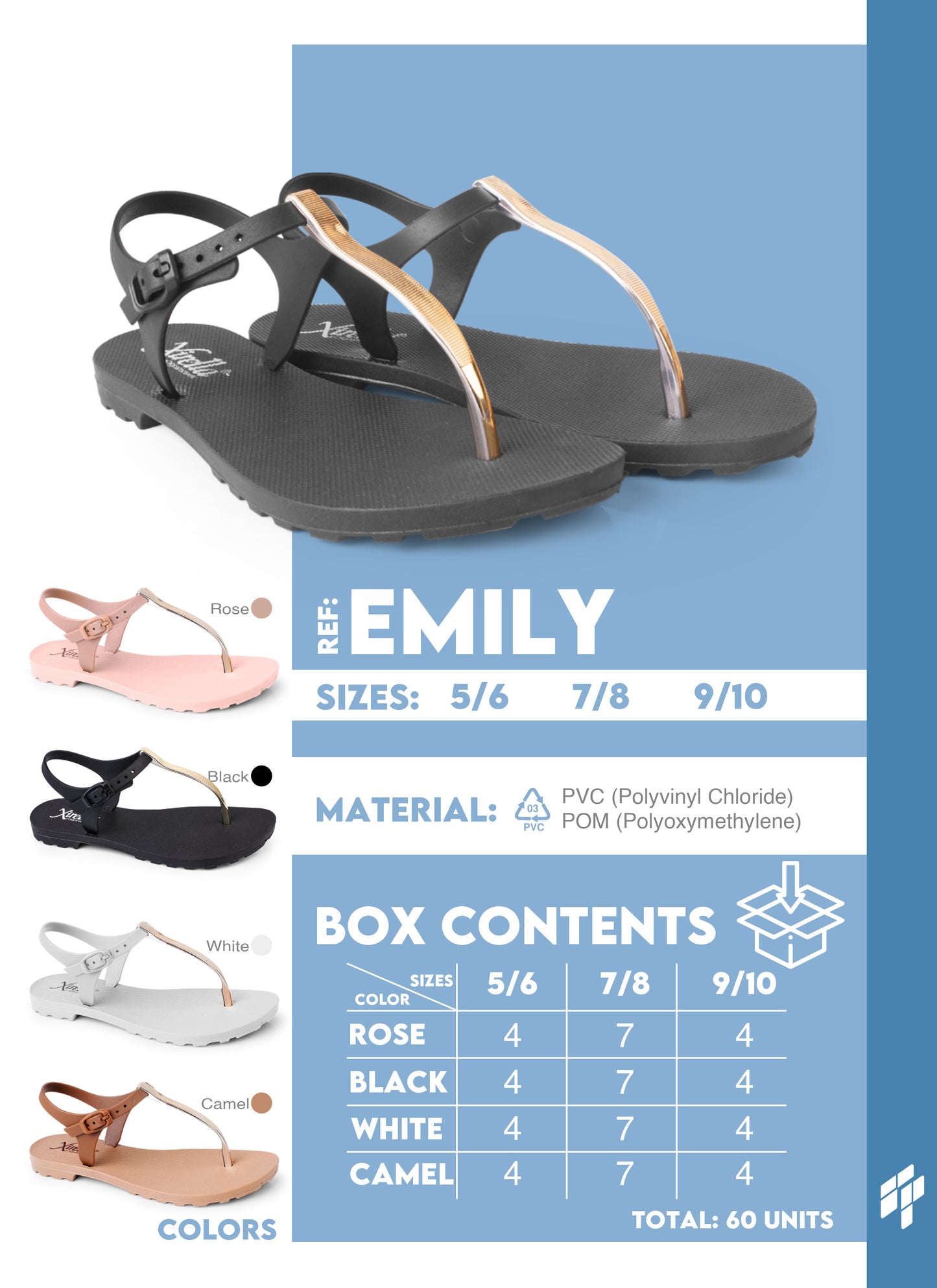 Emily Women - Black/Camel/Rose/White