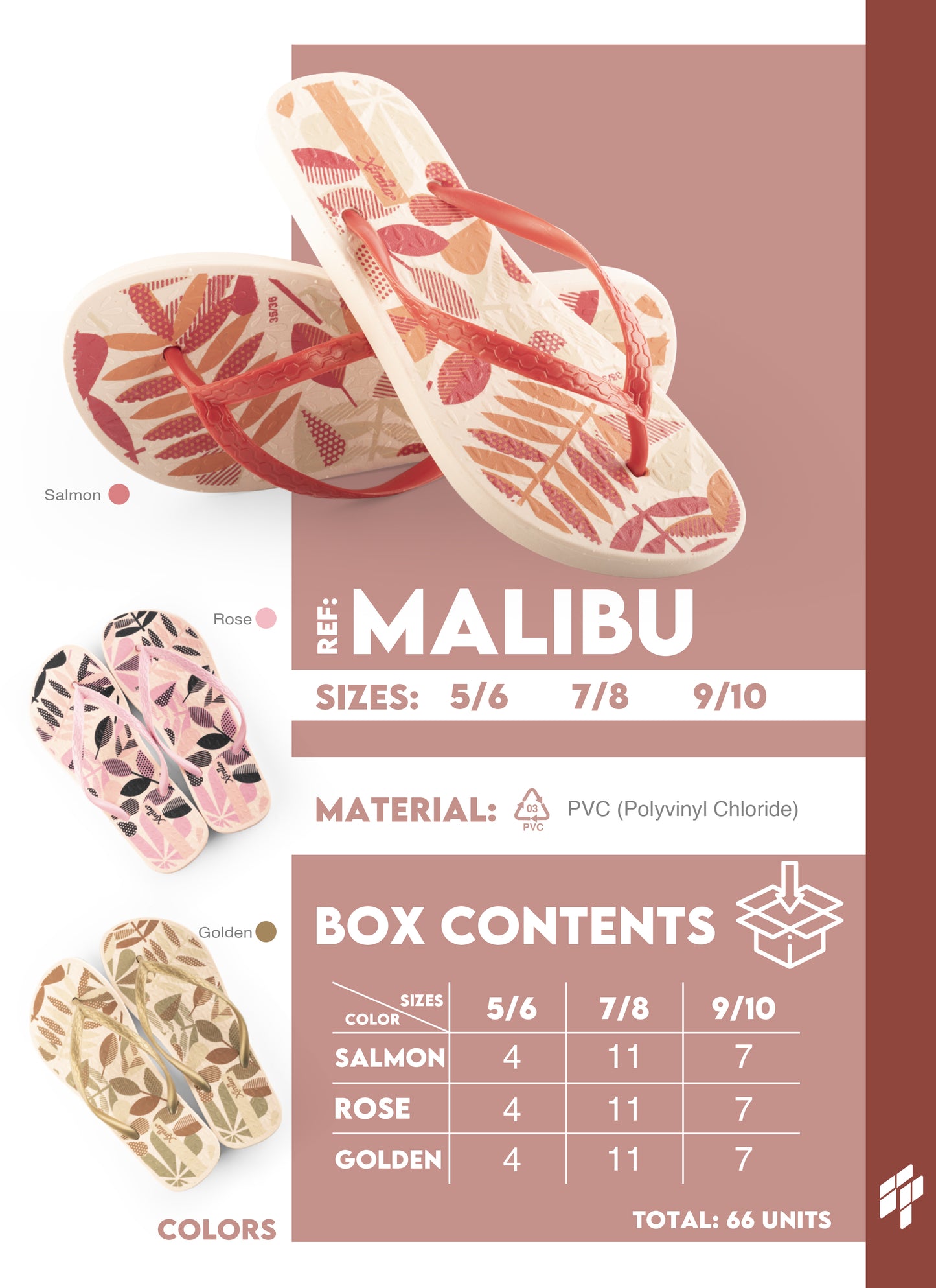 Malibu Women - Golden/Pink/Salmon