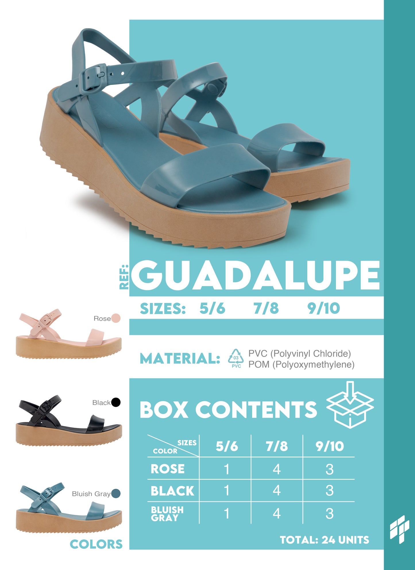 Guadalupe Women - Black/Pink/Teal