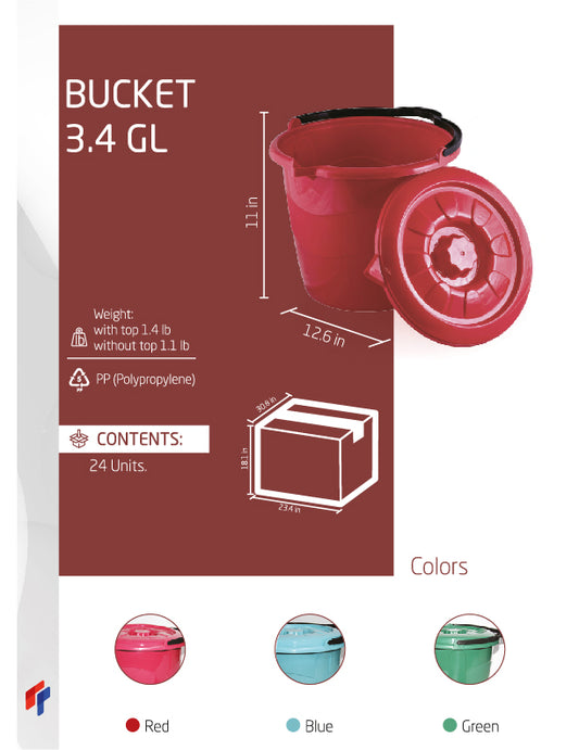 Bucket without lid 3.4 GL