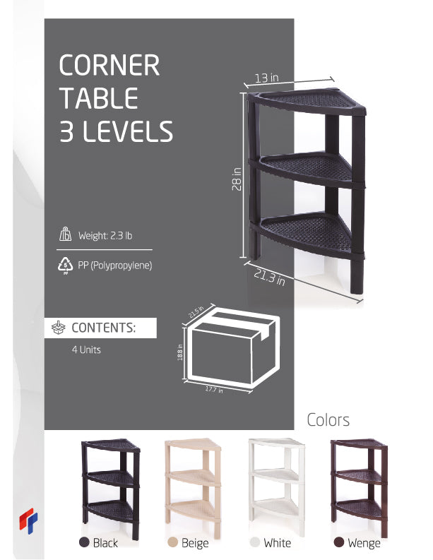 Corner Table 3 Levels