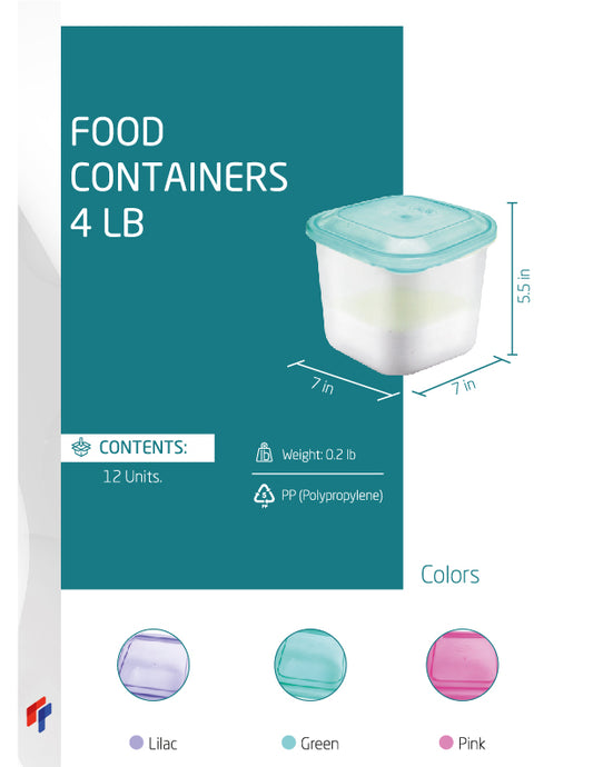 Food Containers 4 lb