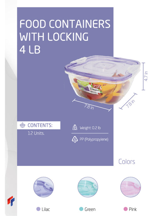 Food Containers with Locking 4 lb