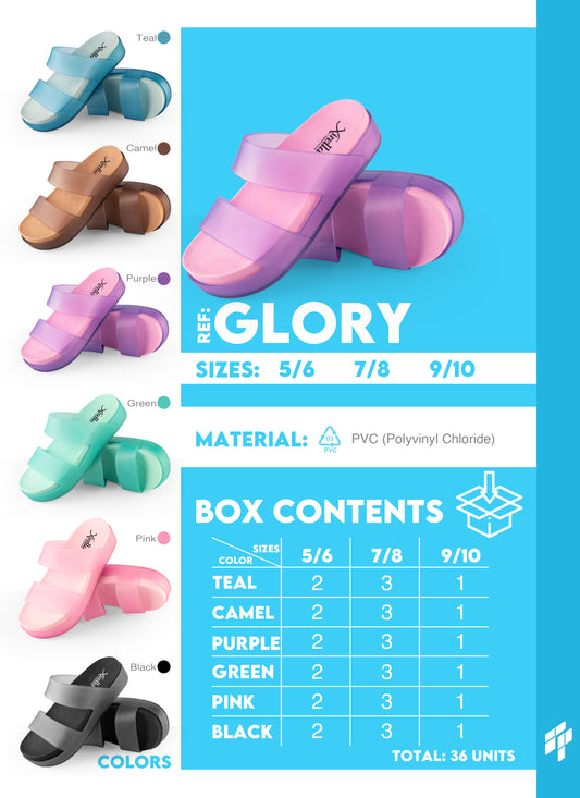 Glory - Black/Camel/Green/Pink/Purple/Teal