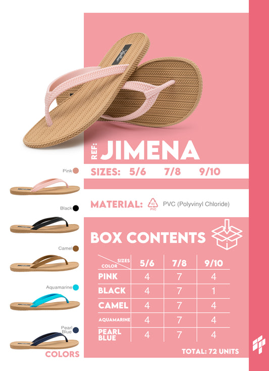 Jimena Women - Aquamarine/Black/Blue/Camel/Pink