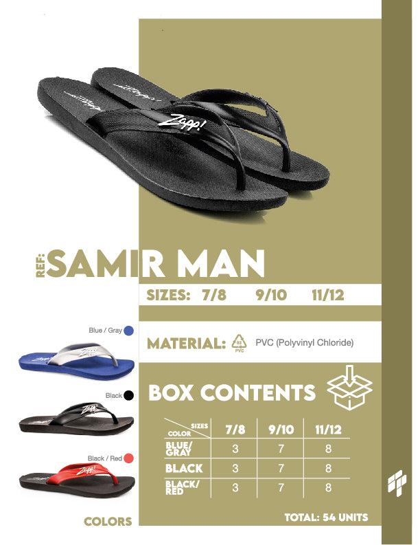 Samir Men - Black-Black/Black-Red/Blue-Gray