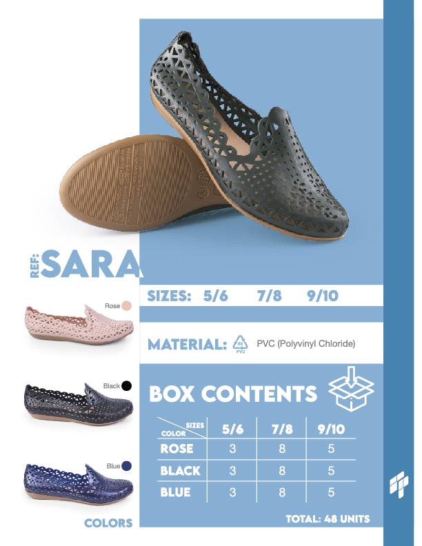 Sara Women - Black/Pearl Blue/Pink